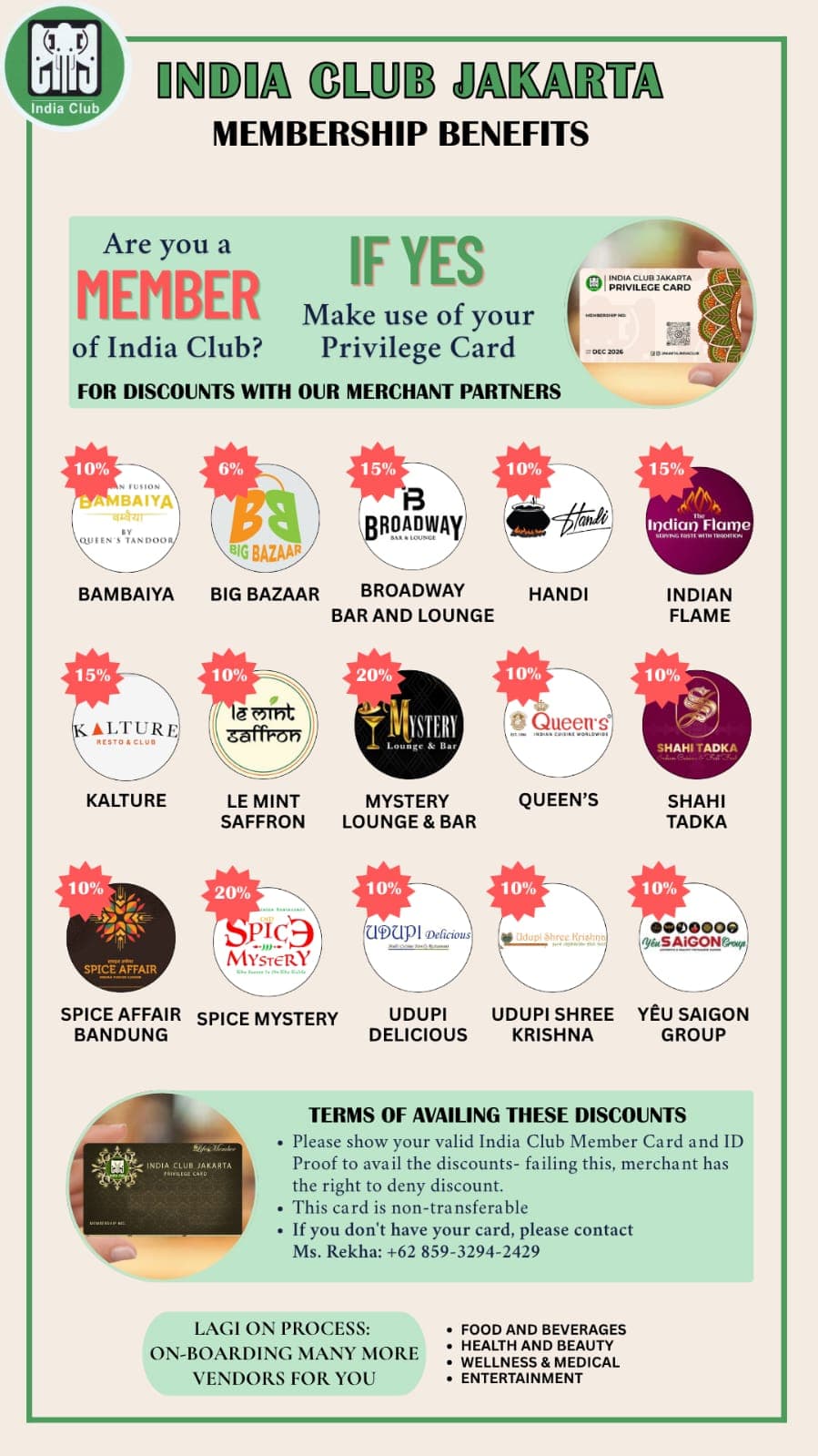 Membership Benefits India Club Jakarta